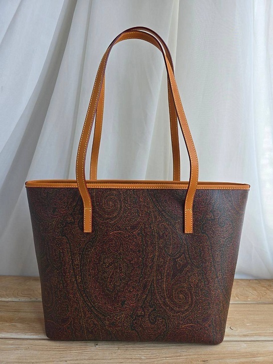 Кожаная сумка Etro с узором пейсли 29x26 см