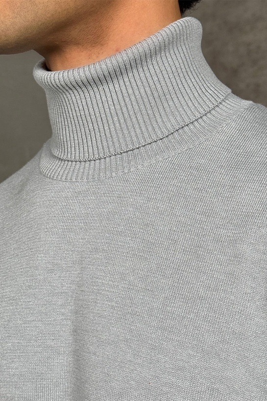 Водолазка серого цвета Stone Island compass-patch