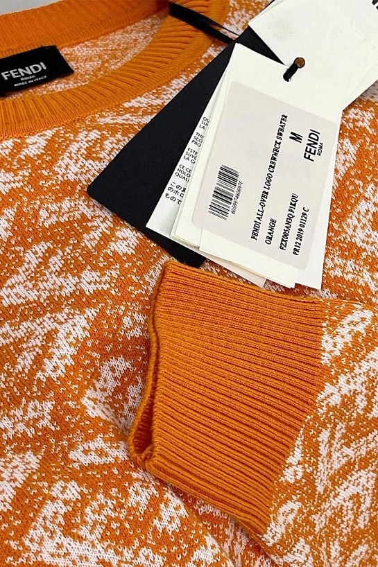 Мужской джемпер Fendi Jacquard FF - Orange