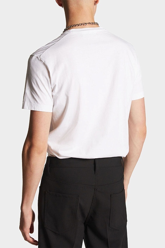 Футболка белого цвета Dsquared2 metallic logo
