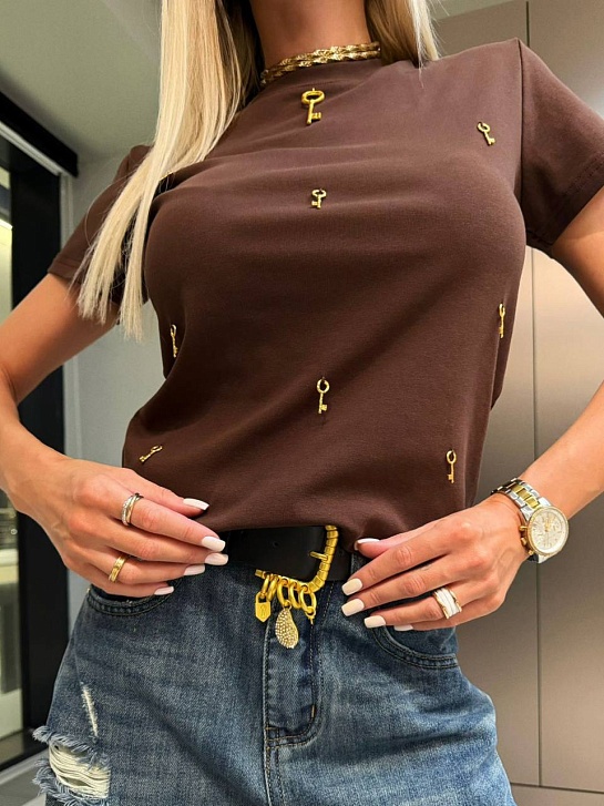 Женская футболка Schiaparelli premium - Brown