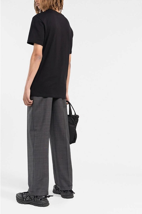 Чёрная оверсайз футболка Moschino Double Question Mark Logo