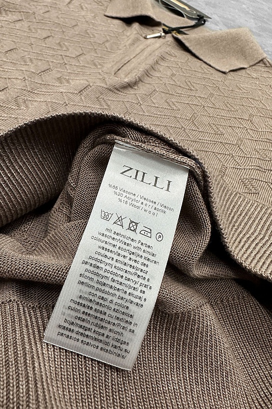 Поло с длинным рукавом Zilli zip-up - Beige