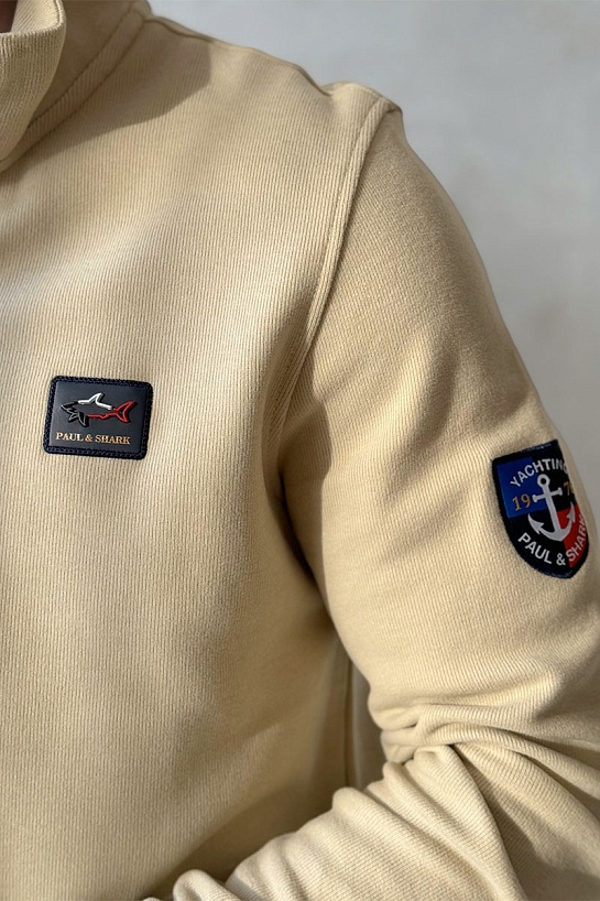 Кофта с высоким горлом Paul & Shark logo-patch - Beige