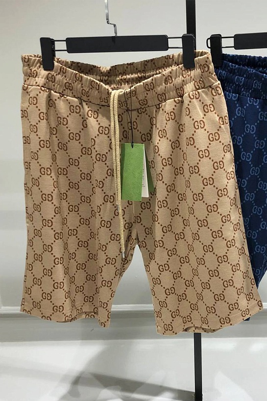 Шорты бежевого цвета Gucci GG monogram-pattern
