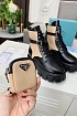 Кожаные женские ботинки Prada - Black / Beige