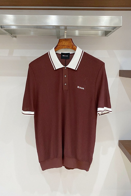 Мужское коричневое поло Kiton premium