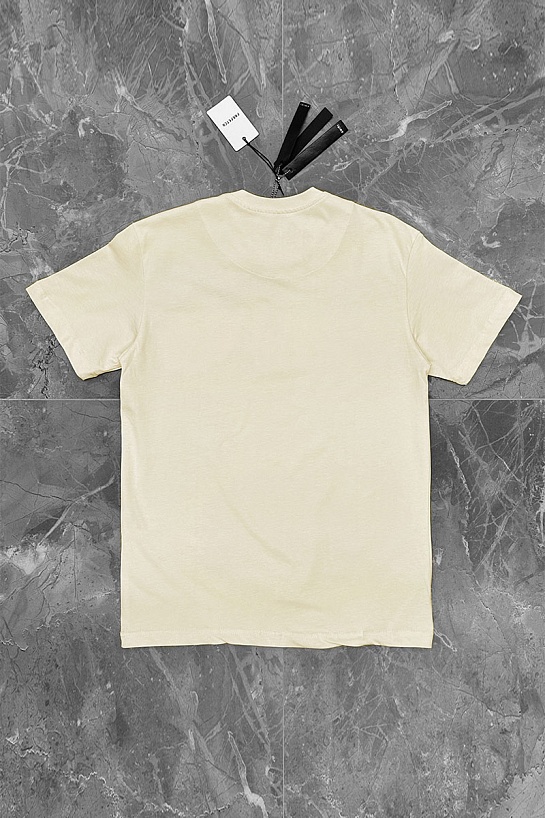 Бежевая оверсайз футболка Amiri Hibiscus Logo