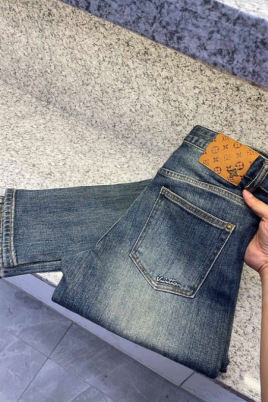 Мужские джинсы Louis Vuitton signature logo - Blue