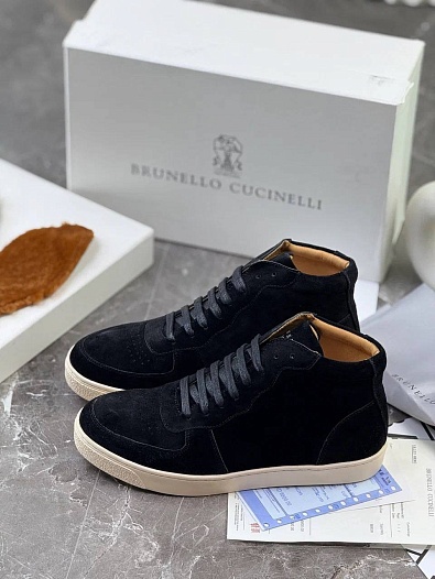 Замшевые кроссовки с меховой стелькой Brunello Cucinelli   