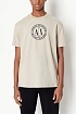 Футболка бежевого цвета Armani Exchange black logo