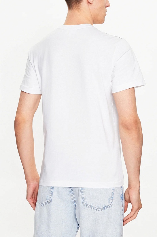 Мужская белая футболка Lacoste crocodile print