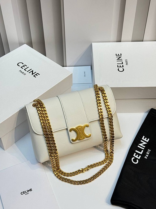 Женская сумка Celine Victorire Medium Premium 21x12x7 см - White