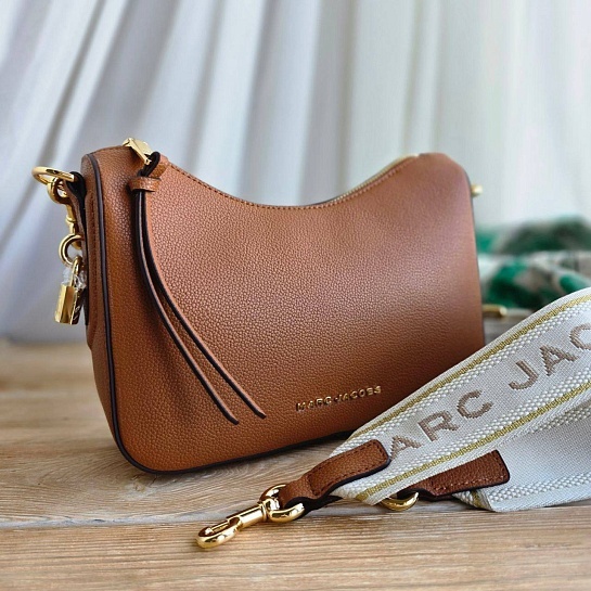 Женская кожаная сумка Marc Jacobs Drifter 25x17 см - Brown