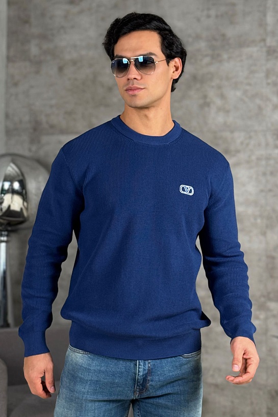 Мужской синий свитер Valentino Vlogo Signature