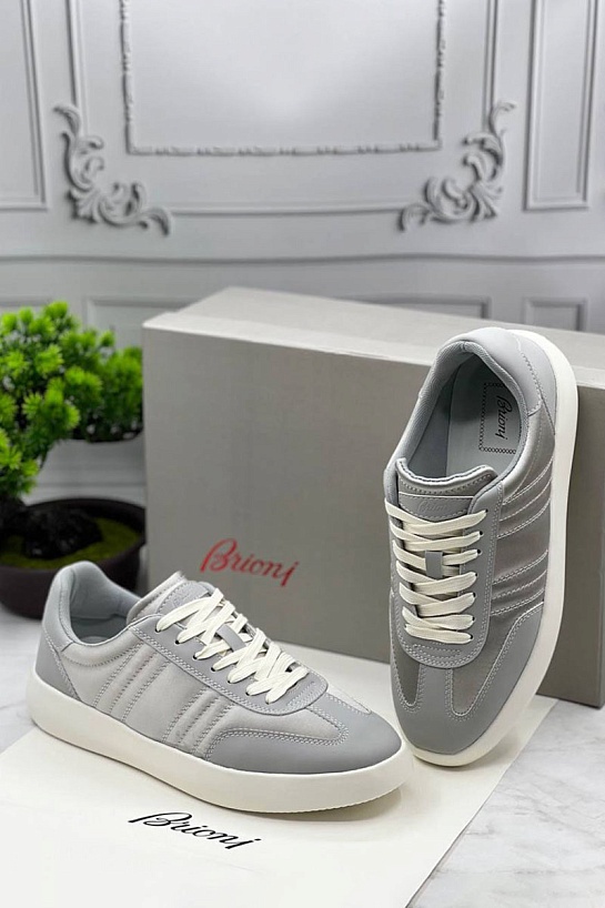 Мужские кроссовки Brioni серого цвета