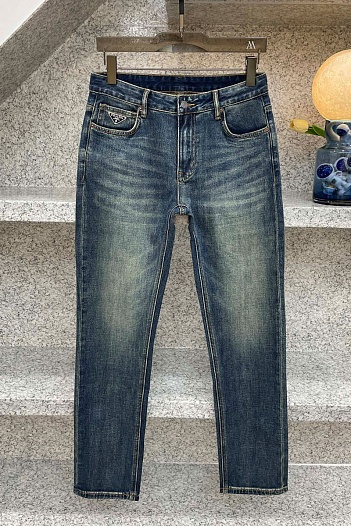 Мужские джинсы Prada logo-plaque - Blue   