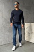 Синий мужской джемпер Prada logo-embroidered