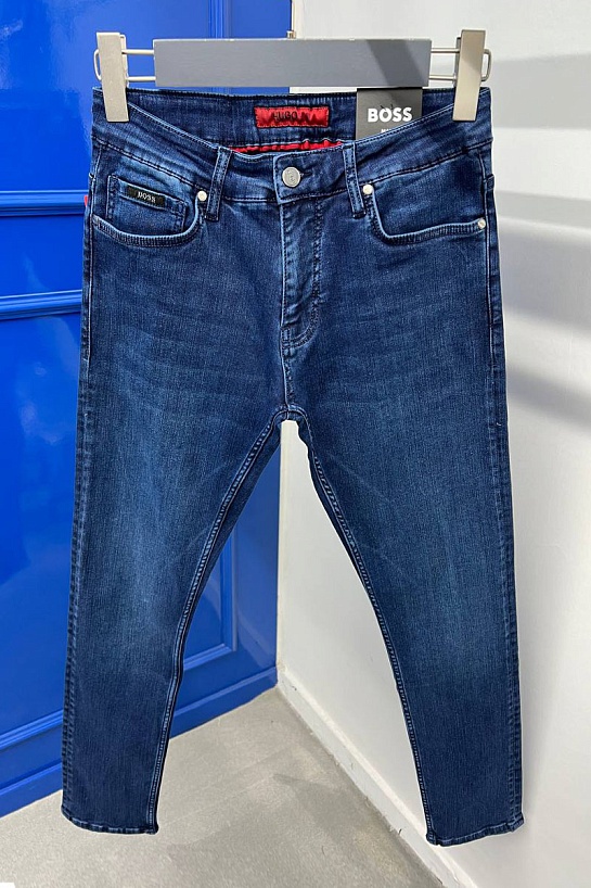 Мужские тёмно-синие джинсы Hugo Boss slim fit