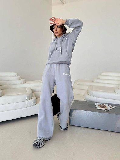 Женский костюм тройка на флисе Max Mara Premium - Light Grey   