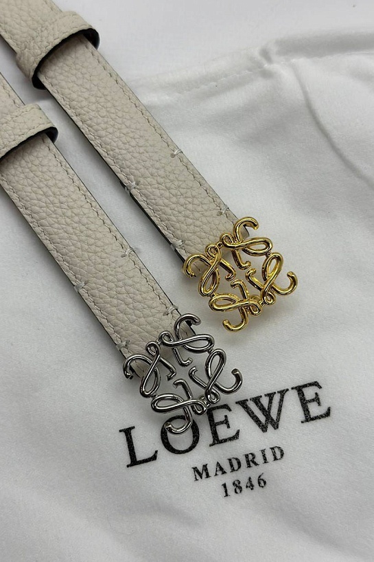Женский кожаный ремень Loewe Anagram - ширина 2 см, длина 75 / 80 / 85 / 90 см (2 расцветки)
