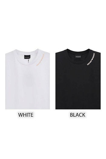 Белая футболка Emporio Armani logo-embroidered   