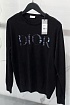 Мужская чёрная кофта Dior logo-embroidered
