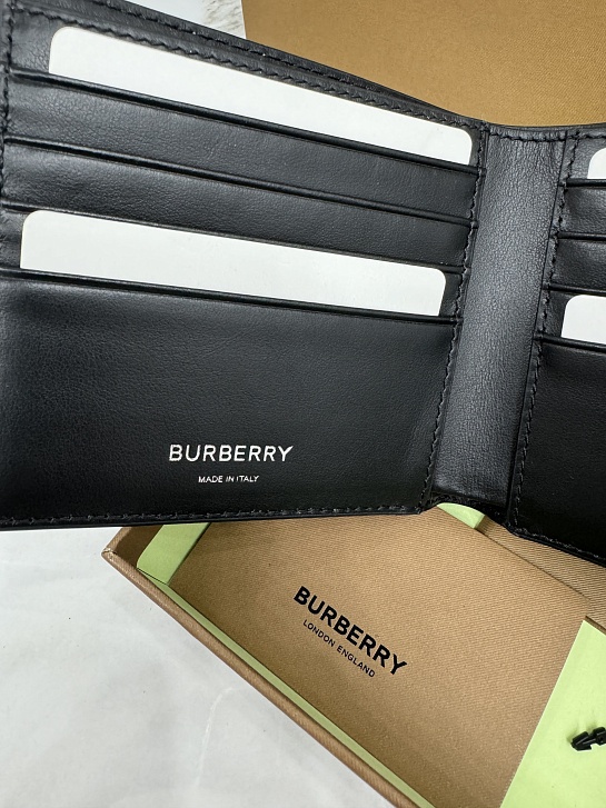 Кожаный кошелёк Burberry Premium 11x10 см
