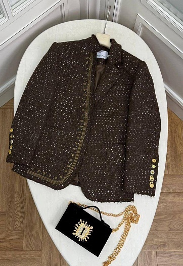Женский пиджак в пайетках Schiaparelli premium   