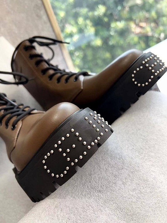 Женские кожаные ботинки Celine Premium