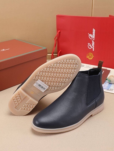 Кожаные ботинки с мехом Loro Piana   