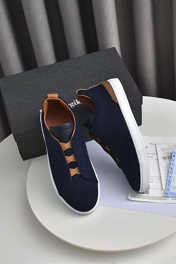 Синие кроссовки Ermenegildo Zegna Triple Stitch Wool   