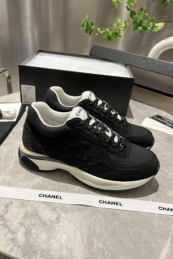 Женские кроссовки Chanel Premium - Black   