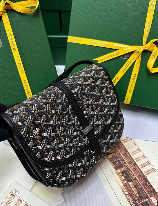 Кожаная сумка Goyard Belvedere Messenger PM premium 22x17x6 см