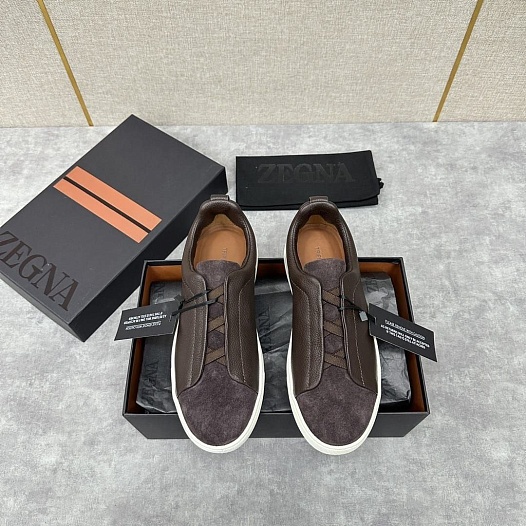 Мужские кроссовки Ermenegildo Zegna Triple Stitch - Brown   