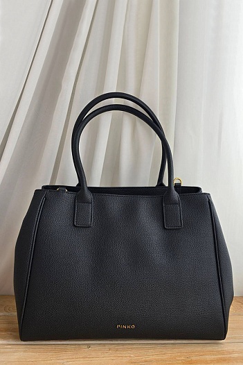 Кожаная сумка Tote 37x29 см - Black   