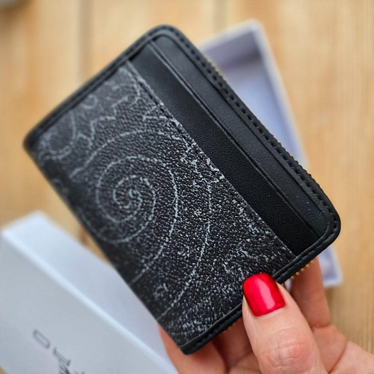 Кожаный кошелёк Etro с узором пейсли 11x8 см   