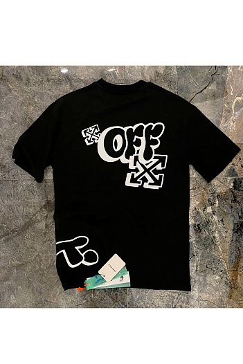Чёрная оверсайз футболка Off-White logo-print   