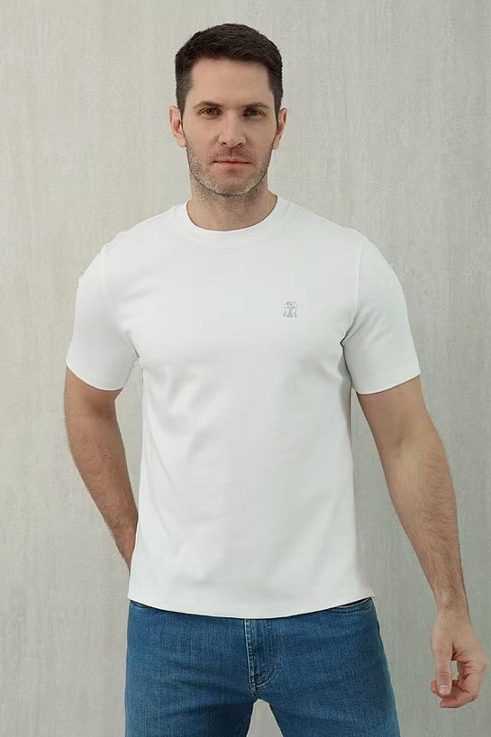 Мужская белая футболка Brunello Cucinelli Premium