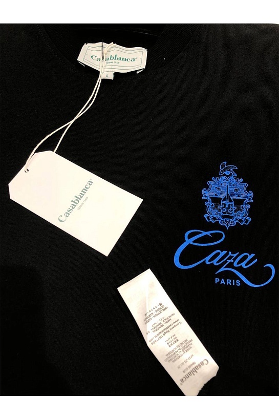 Чёрная футболка Casablanca Embleme de Caza logo-print