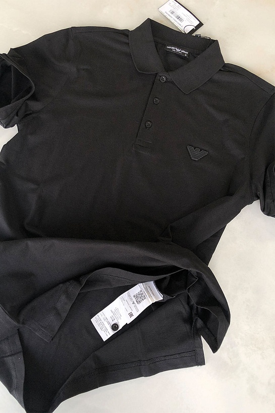 Чёрное мужское поло Emporio Armani 7