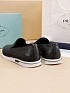 Мужские кожаные слипоны Prada Saint Tropez - Black / White