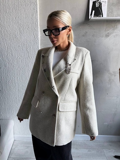 Женский шерстяной пиджак Chrome Hearts premium   