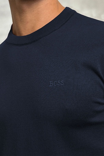 Джемпер тёмно-синего цвета Hugo Boss logo-embroidered   