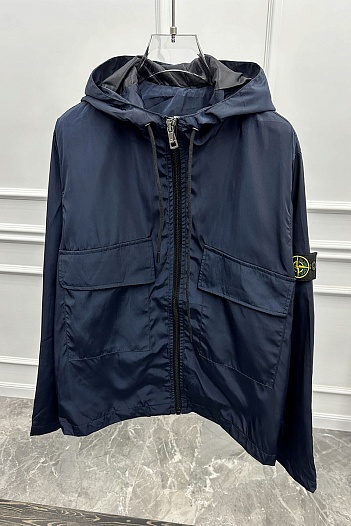 Мужская тёмно-синяя ветровка Stone Island сompass-patch   