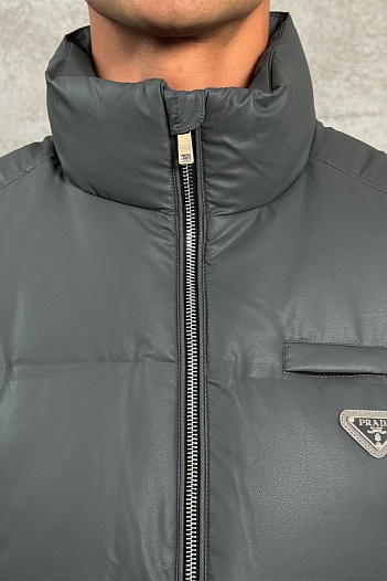 Мужской жилет Prada logo-plaque - Grey   
