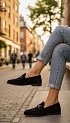Женские замшевые лоферы Gucci GG premium