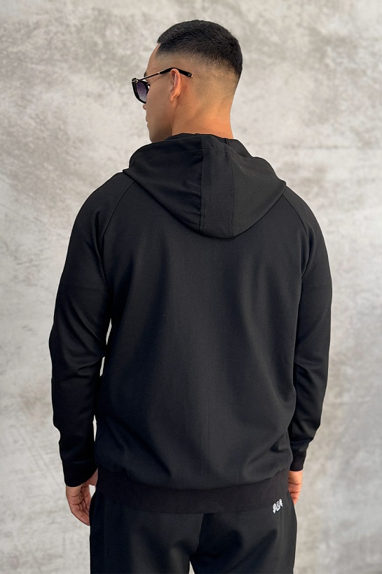 Кофта на молнии Brunello Cucinelli logo-embroidered - Black