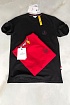 Мужская брендовая футболка Moncler Rubber Logo - Red