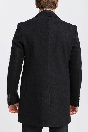 Чёрное мужское пальто Burberry logo label   